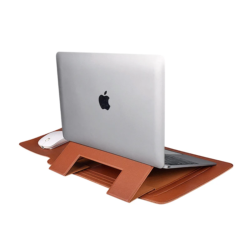 

Hot Selling Laptop Leather Stand Cover Portable Notebook Protector Bag Laptop Tote Bag Laptop Bag Custom Print Logo, Brown, green, blue, black