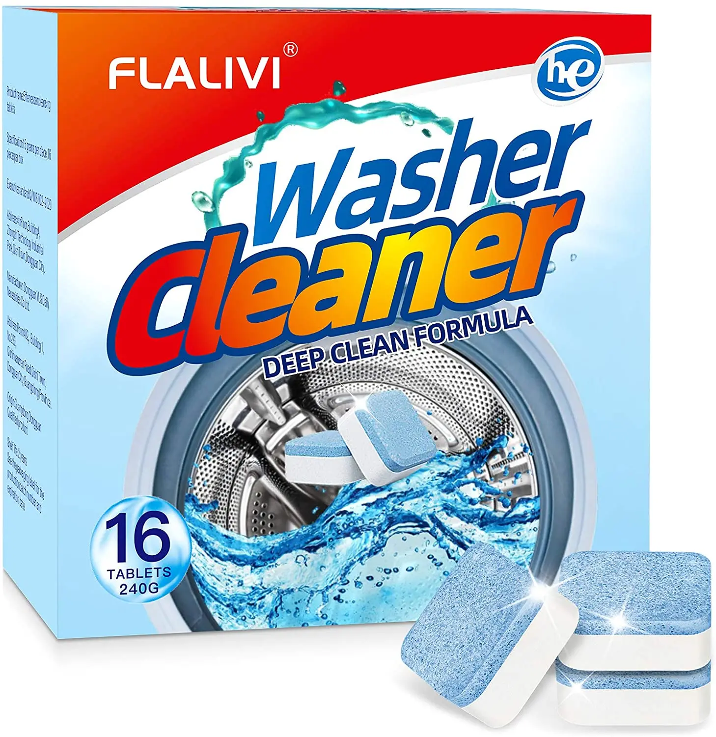 

16pcs Washing Machine Mini Cleaner Tablets Washer Cleaning Descaling Detergent Effervescent Tablet Cleaning Products, Blue