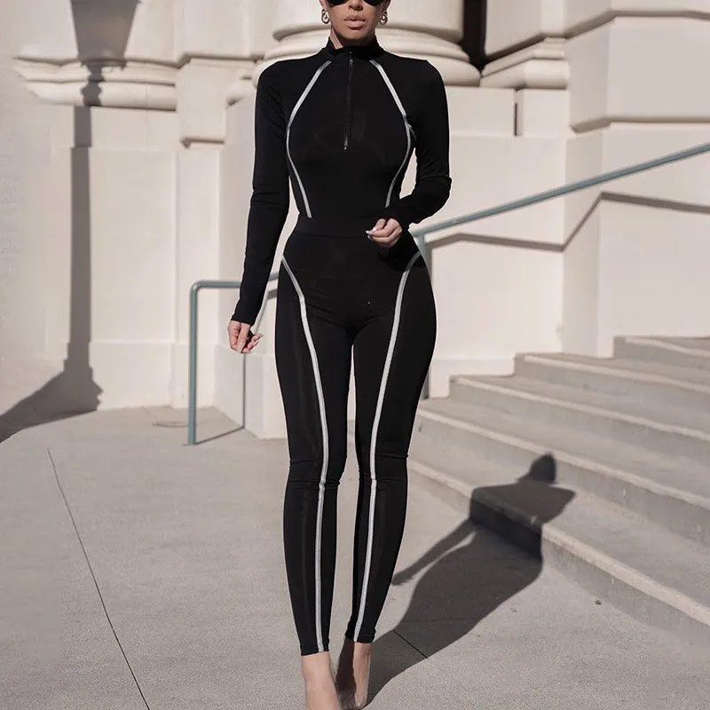 

Long Sleeve Stitching Top + Long Pants Women Street Fashion Tight-Fitting Breathable Sexy Yoga Sports, Customized color
