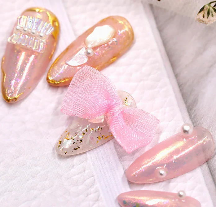 

Japanese Girly Lace Mesh Bow Bowknot Nail Art DIY Manicure Nail Art Decorations Kawaii Nail