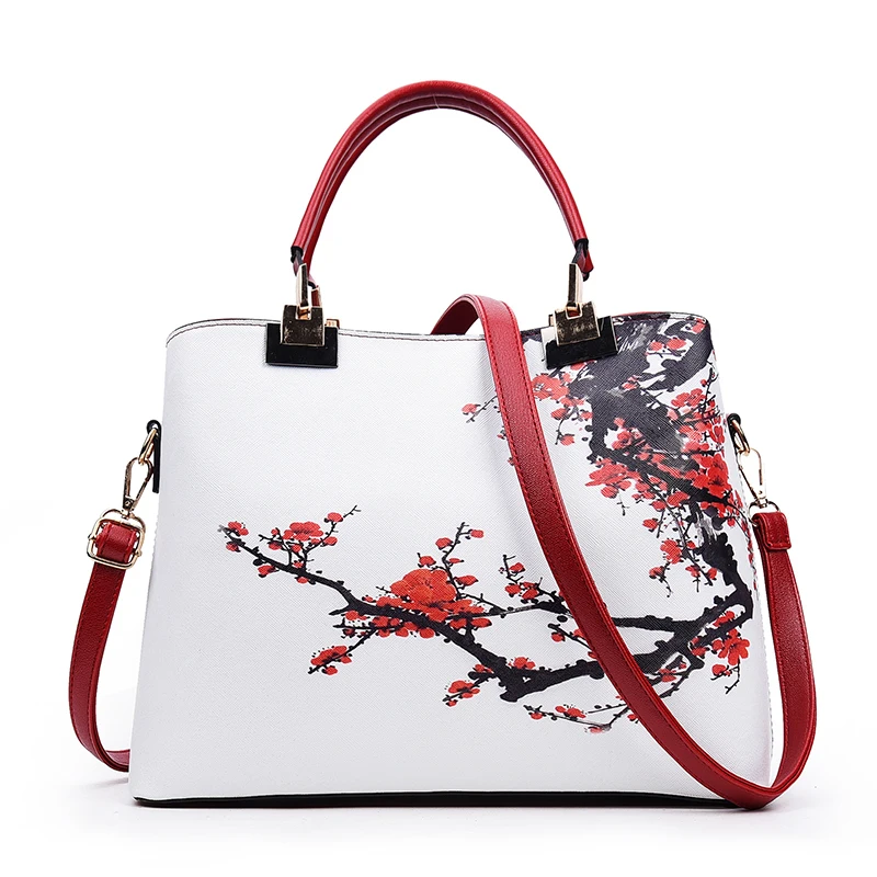 

Retro Chinese style fashion printing simple casual Tote shoulder ladies handbag