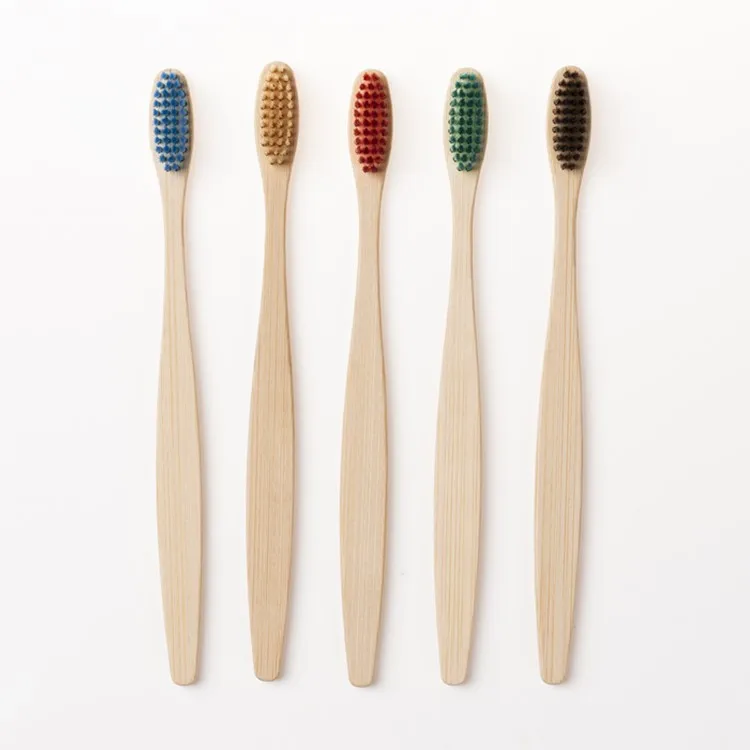 

Bamboo handle small head oft hair brush B & B hotel flat disposable toothbrush