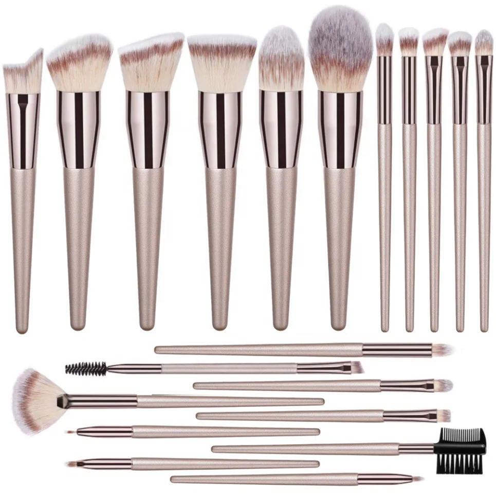 

Make up brush Champagne Gold Synthetic Cosmetic Brushes Kit 20Pcs Vegan Makeup Brushes Set