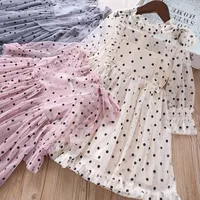 

Fashion Girl Party Dresses Spring Mesh Dots Long Sleeve Children Princess Dress Casual Elegant Kids summer Dress Clothes