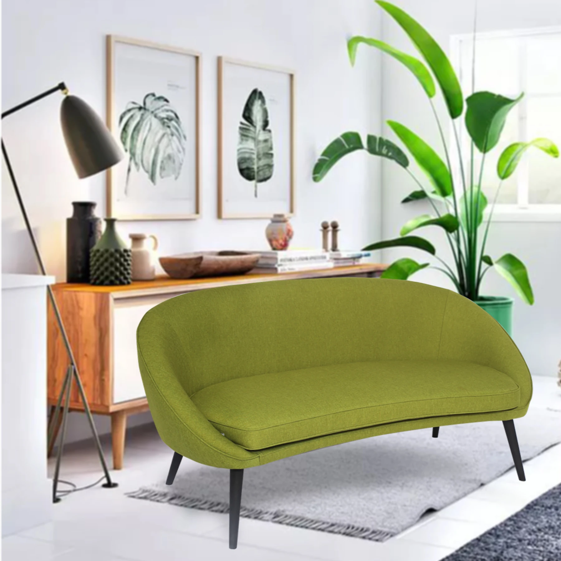 Laynsino European New Style Design Sofa,Wooden Sofa Simple Linen Sofa