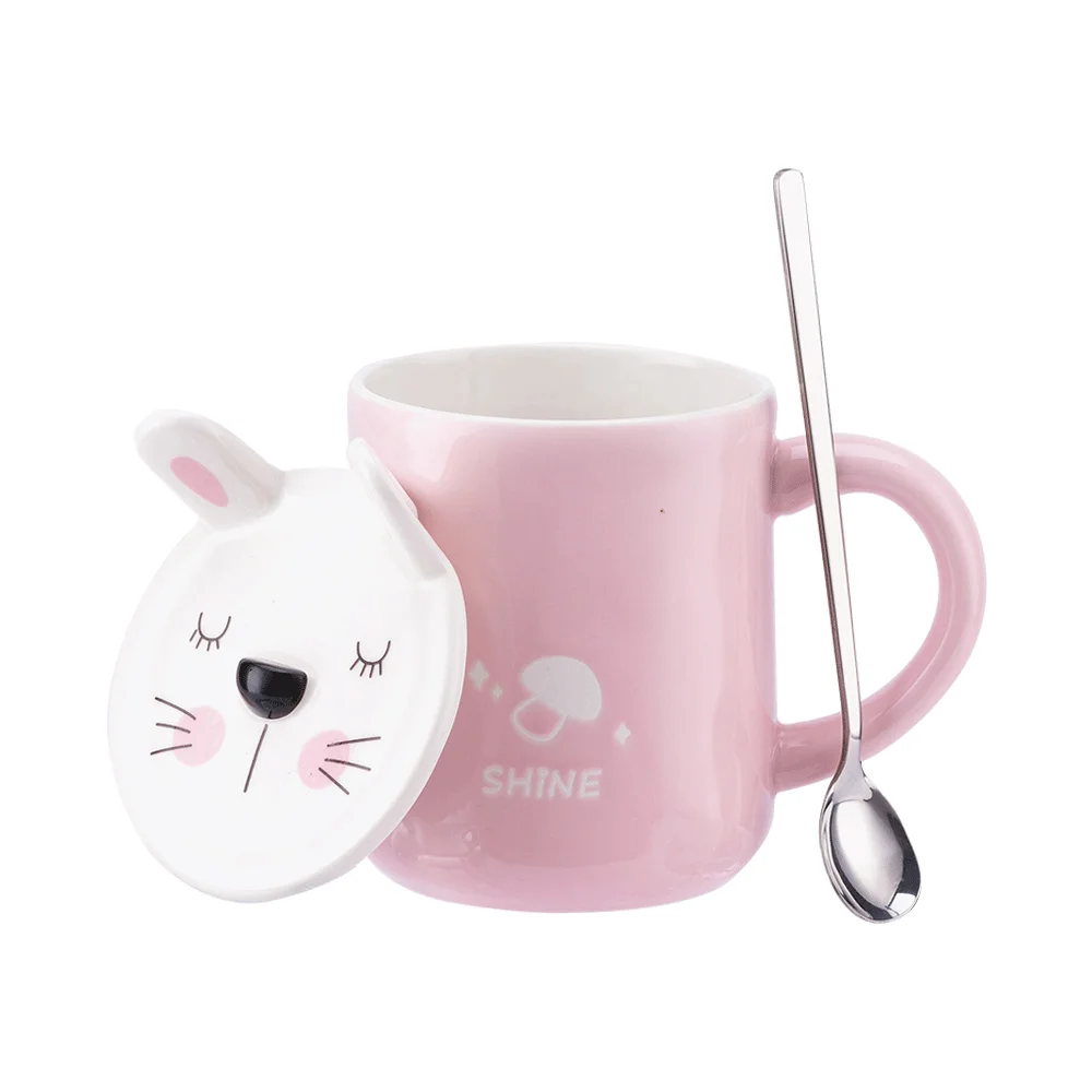 

New Arrival Cute Animal Style Custom Ceramic Coffee Mug With Phone Holder Cover