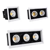 Hotel 5w 10w single double triple head adjustable angle cob square led recessed grille downlight