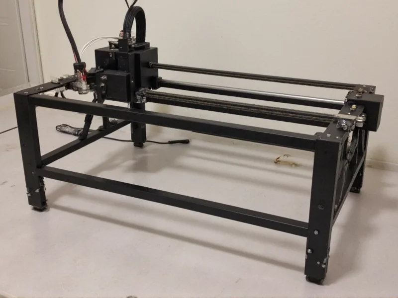 DIY CNC frame construction with linear rails and belt drive
