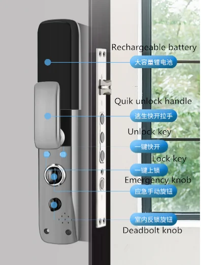 Smart Remote Control Tuya Wifi Biometric  Door Lock WI-FI Home Lock Door Password Key Card Door Lock
