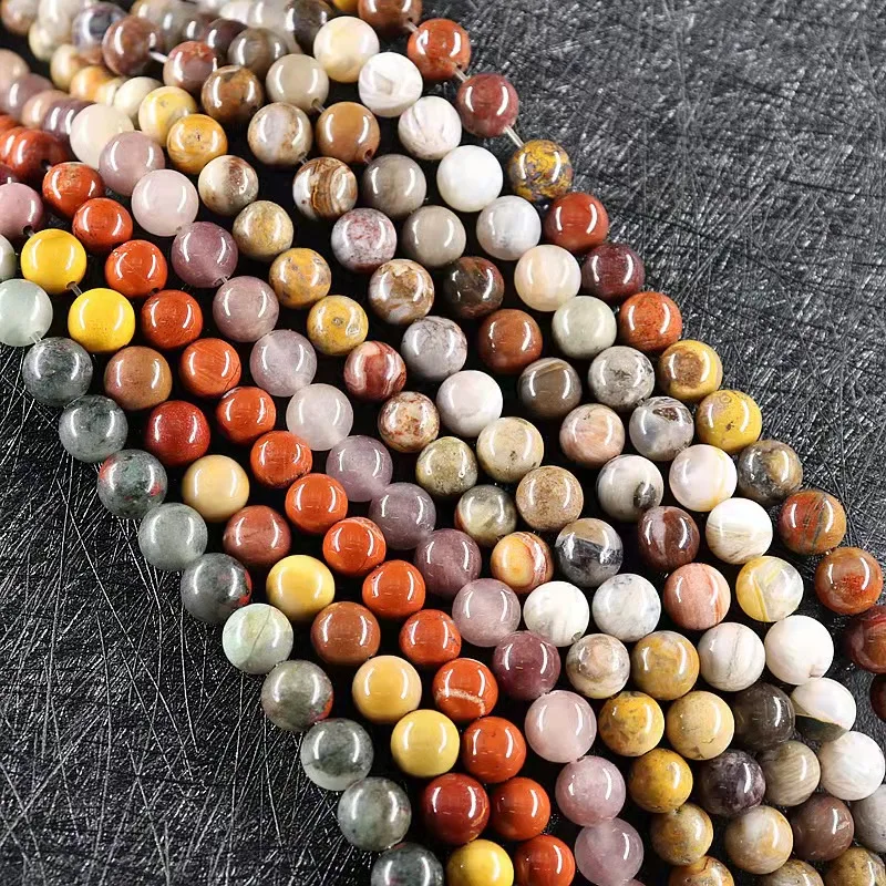 

Factory Price Natural Genuine real Precious Loose Round Loose Gemstone Stone Beads for DIY Jewelry Making