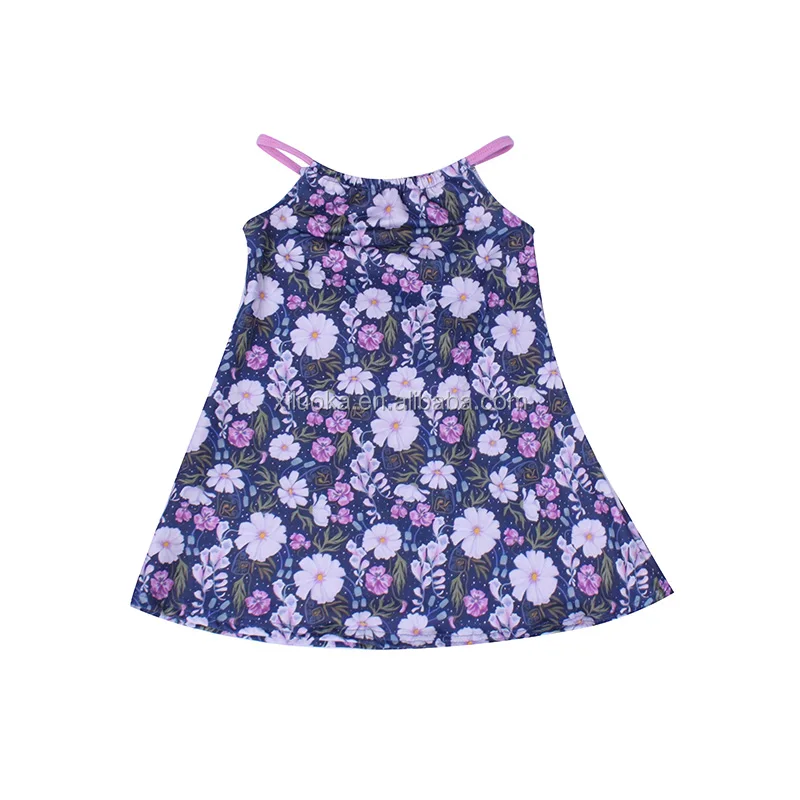 

Wholesale Children Boutique Clothing Floral Print Kids Clothes Girl Summer Dress, Picture