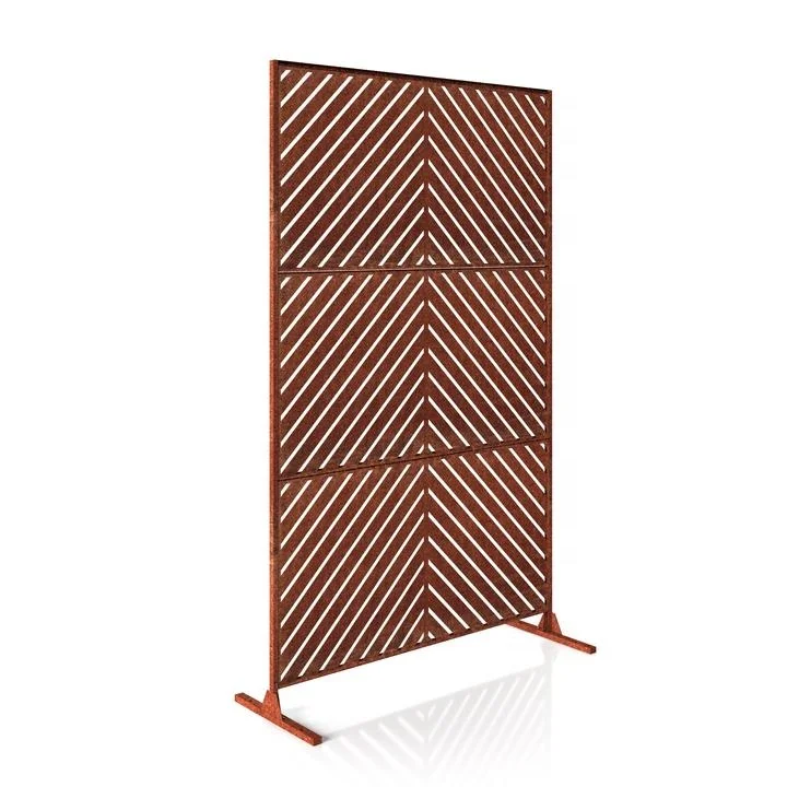 

2021 metal screen& room divider corten steel fence garden corten steel privacy screen, Black;white;grey;rust