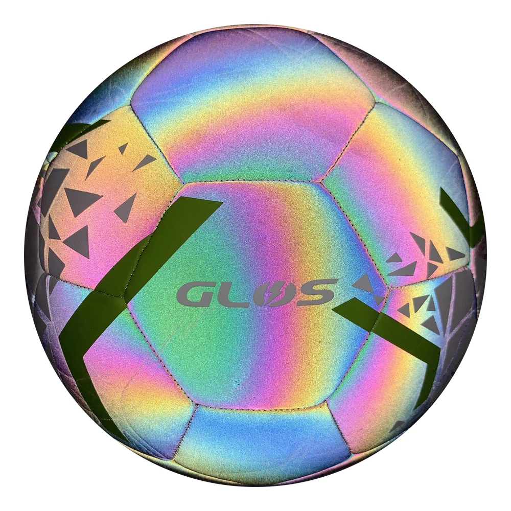 

Holographic Glowing Reflective Soccer Ball Light Up with Camera Flash Glow in The Dark Soccer Balls Gifts Toys Kids
