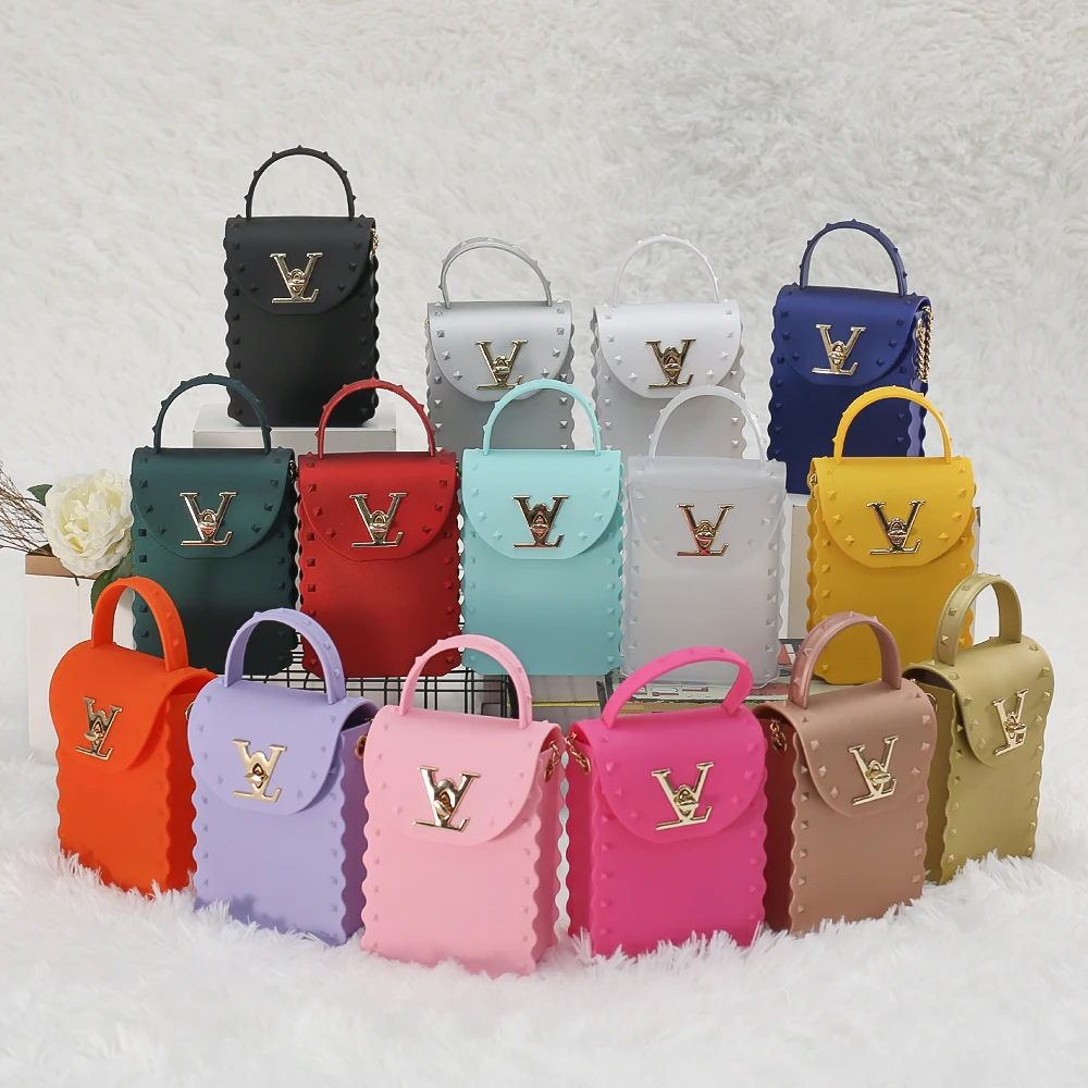 

2021 New Fashion Matte PVC Jelly Bag Kids Purses And Handbags Mobile Bag Phone Bag Waterproof shoulder Handbags