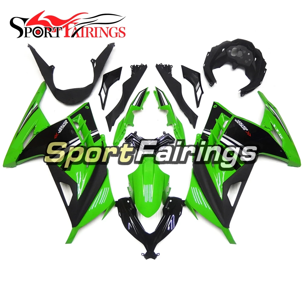 

Full Fairing Kit Fit For Kawasaki EX300R Ninja 300 2013 2014 2015 2016 2017 EX300R ABS Plastic Sportbike Cowlings - Green Black, As pictures shown