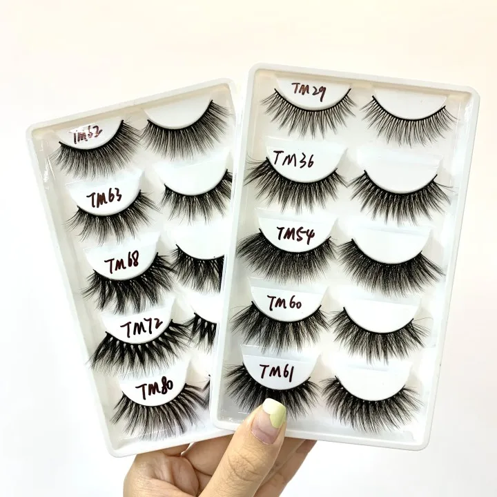 

Faux Mink Wholesale Suppliers Eyelash Handmade Fluffy 3D Wispy Lashes Eyelashes Private Label