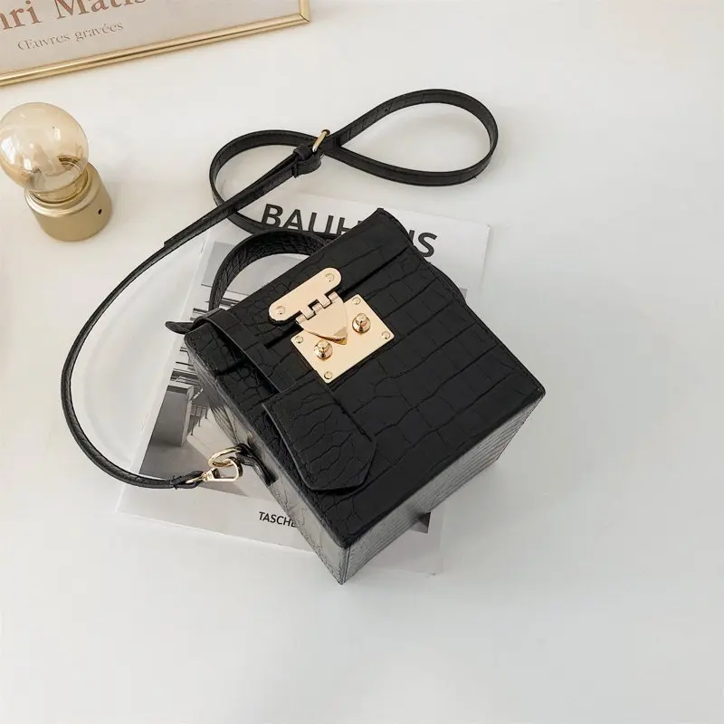

Pu Leather Stone Pattern Box Purses and Handbags Crossbody Bag Female Design Fashion Women Shoulder Bags Party Brand Clutch Bag