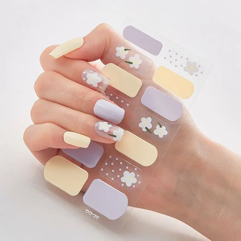 

Factory Direct New Design Nail Polish Wraps Colorful Mixed Styles And Size Flowers Nail Art Decoration