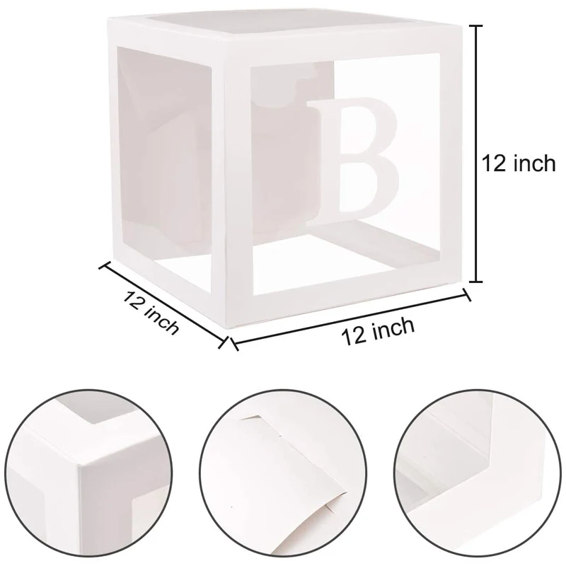 4 Pieces/set Transparent Balloon Decorations Boxes Baby Shower Balloon ...