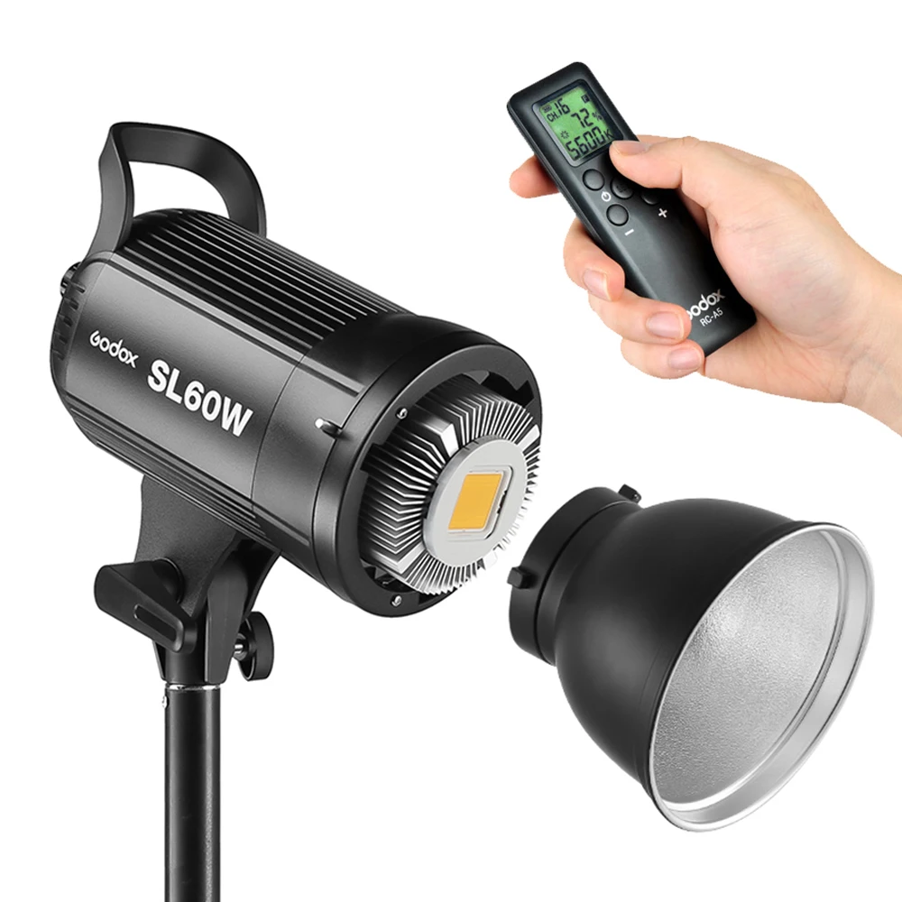 

Godox SL-60W 5600K White Version Bowens Mount Led Continuous Video Light with Remote Control for Studio Photo Video Recording