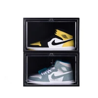 

hot sale foldable stackable clear plastic sneaker display shoe box for womens mens