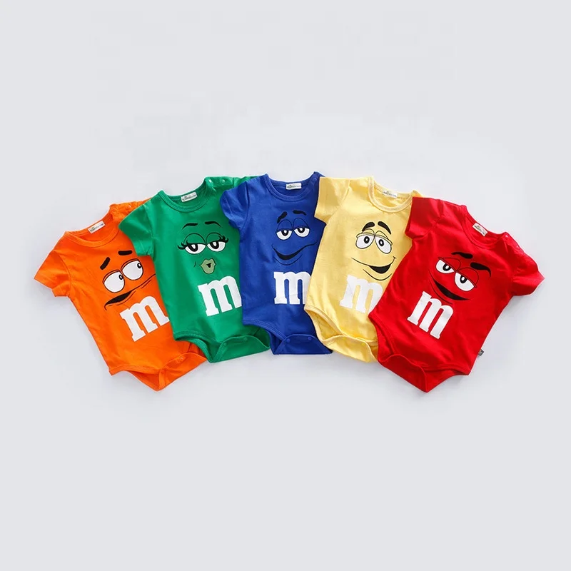 

2021 Summer Baby Clothes M Beans Chocolate Short Sleeve Causal Baby boy Romper baby girl Jumpsuit