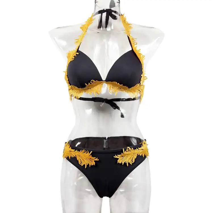 

High Quality Durable Factory Wholesale Applique Triangle Cup women's Swimwear
