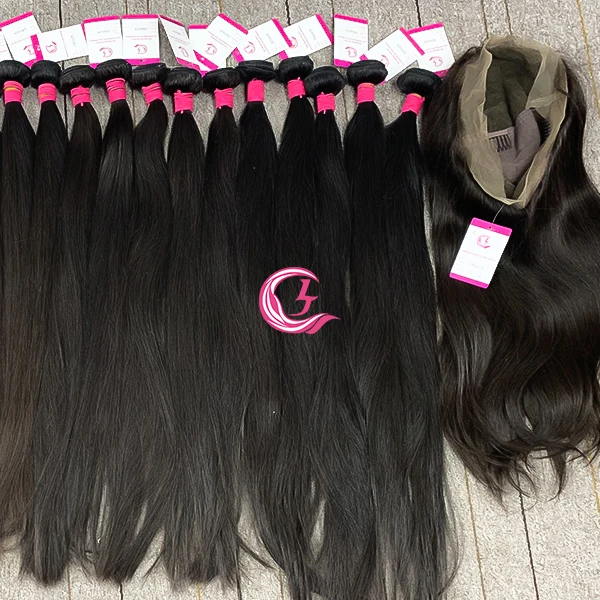 

CLJhair Indian Hair Bundles From India Vendor,Double Drawn 40 Inch Packet Hair With Closure Or Fromtal