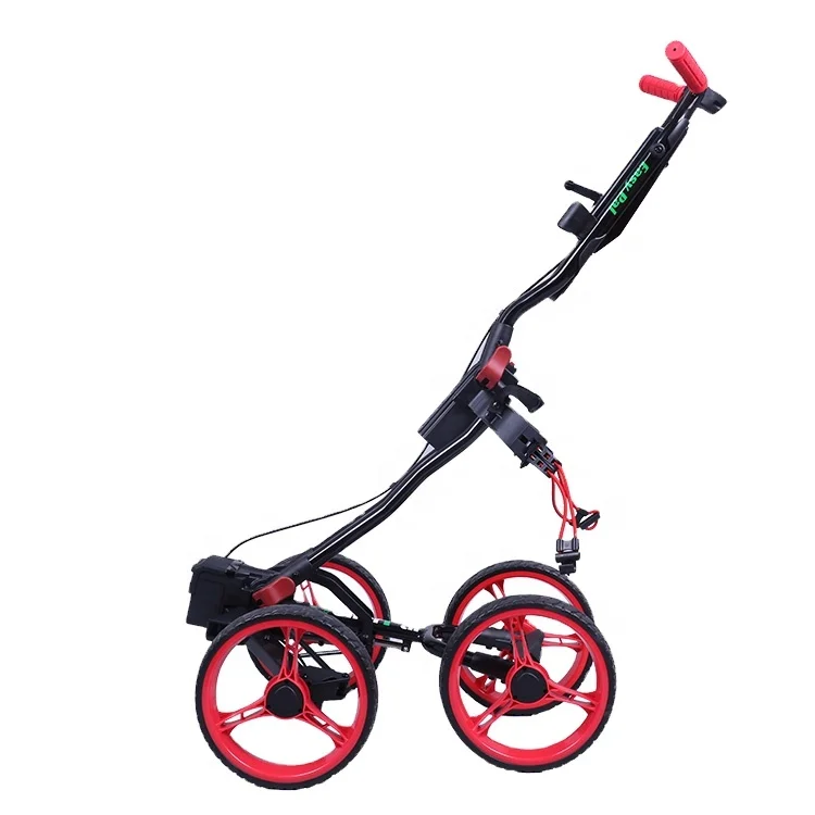 

Hot Sale Golf Pull Cart Wheels Controlled Aluminum frame Electric Folding Golf Trolley with black powder for golf club, Red or custom color