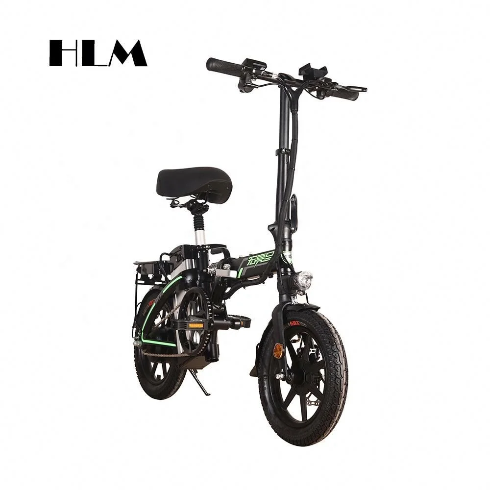 

DropShipping HLM high quality 14" 350W Brushless mountain bike 48V 28Ah electric bicycle with Free Shipping