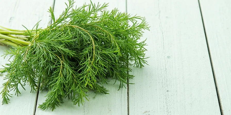 Salad topped with fresh dill