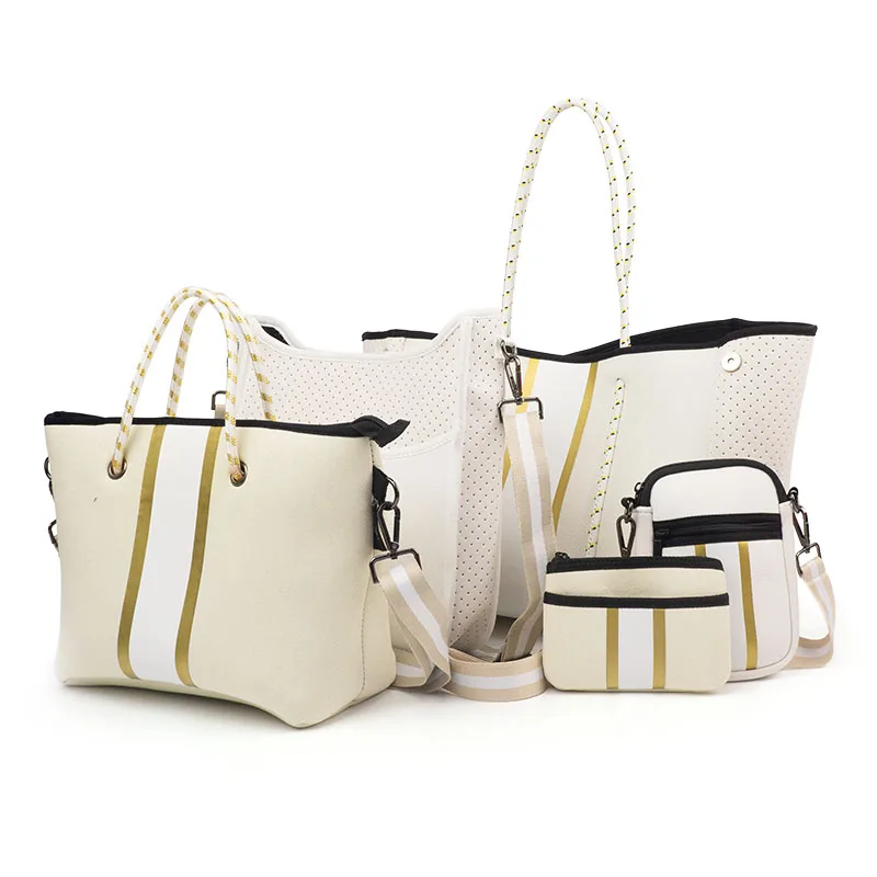 

Custom Handbags Luxury Neoprene Tote Bag Wholesale Bags Women Handbags Ladies Neoprene Bag Set