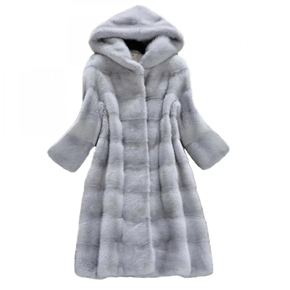 2019 Winter Women Mink Fur Coat Hooded Fur Coat  Ladies Fur Coat Low Price
