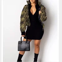 

Camo Leopard Print Winter Jacket Women Fall Clothing Sexy Warm Bubble Coat Plus Size Outerwear Thick Parka Puffer Jacket