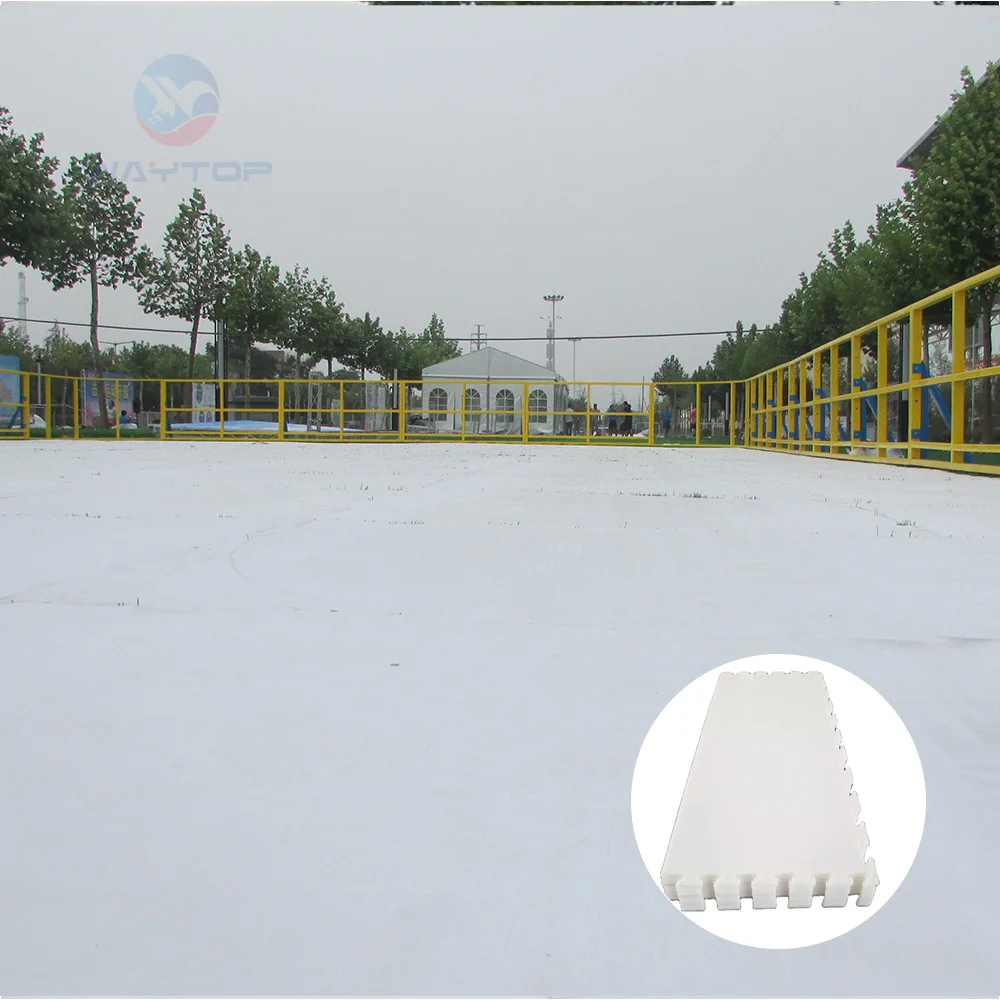 

Smooth surface UHMWPE synthetic ice hockey rink interlocking flooring ice sheets ice skating