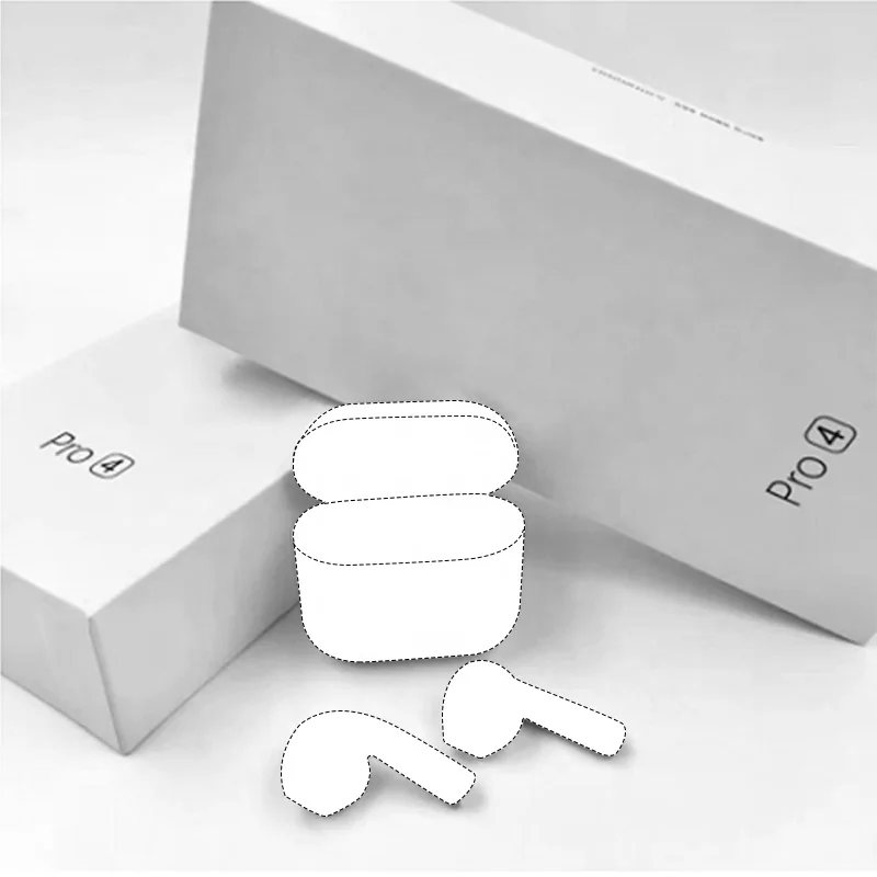 

air pro 4 tws earphones hear buds wireless headphones earbuds blue-tooths earphone earpots, White