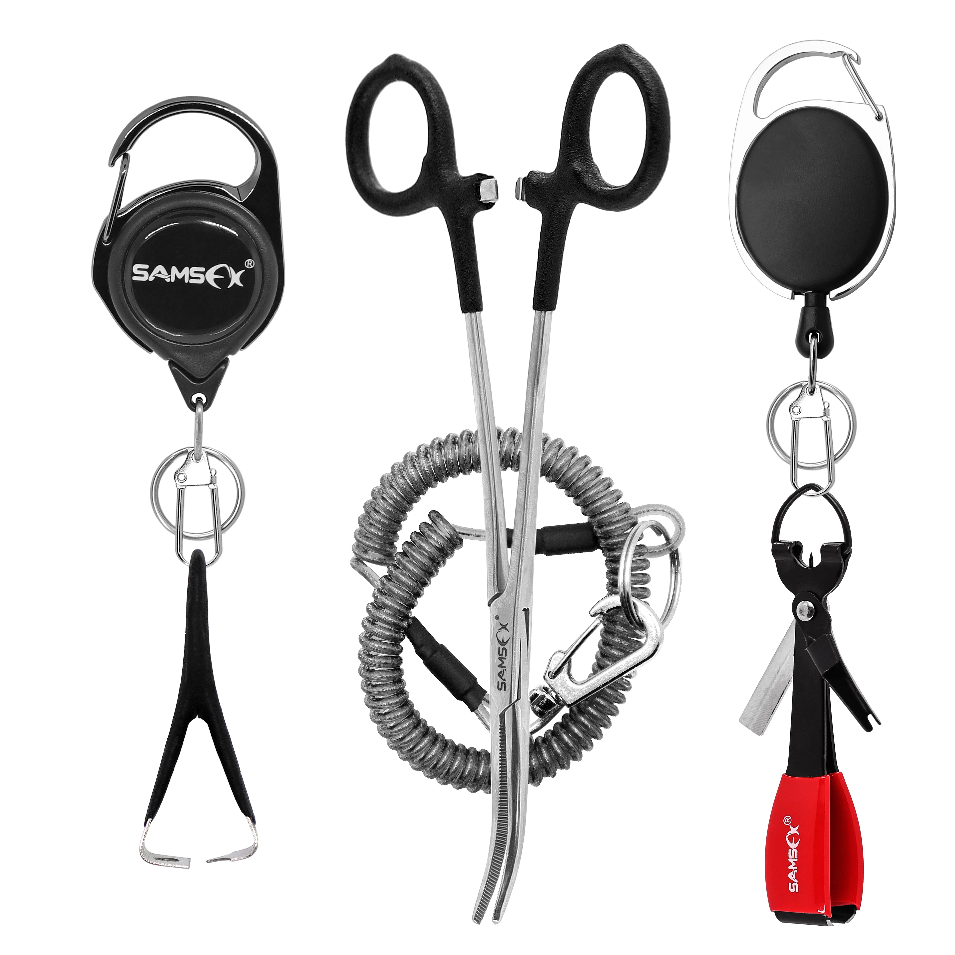 

SAMSFX Fly Vest Pack Tools Fishing Tools and Accessories Combo Forceps, Jig Eye Buster, Retractors and Fishing Knot Tying Tool