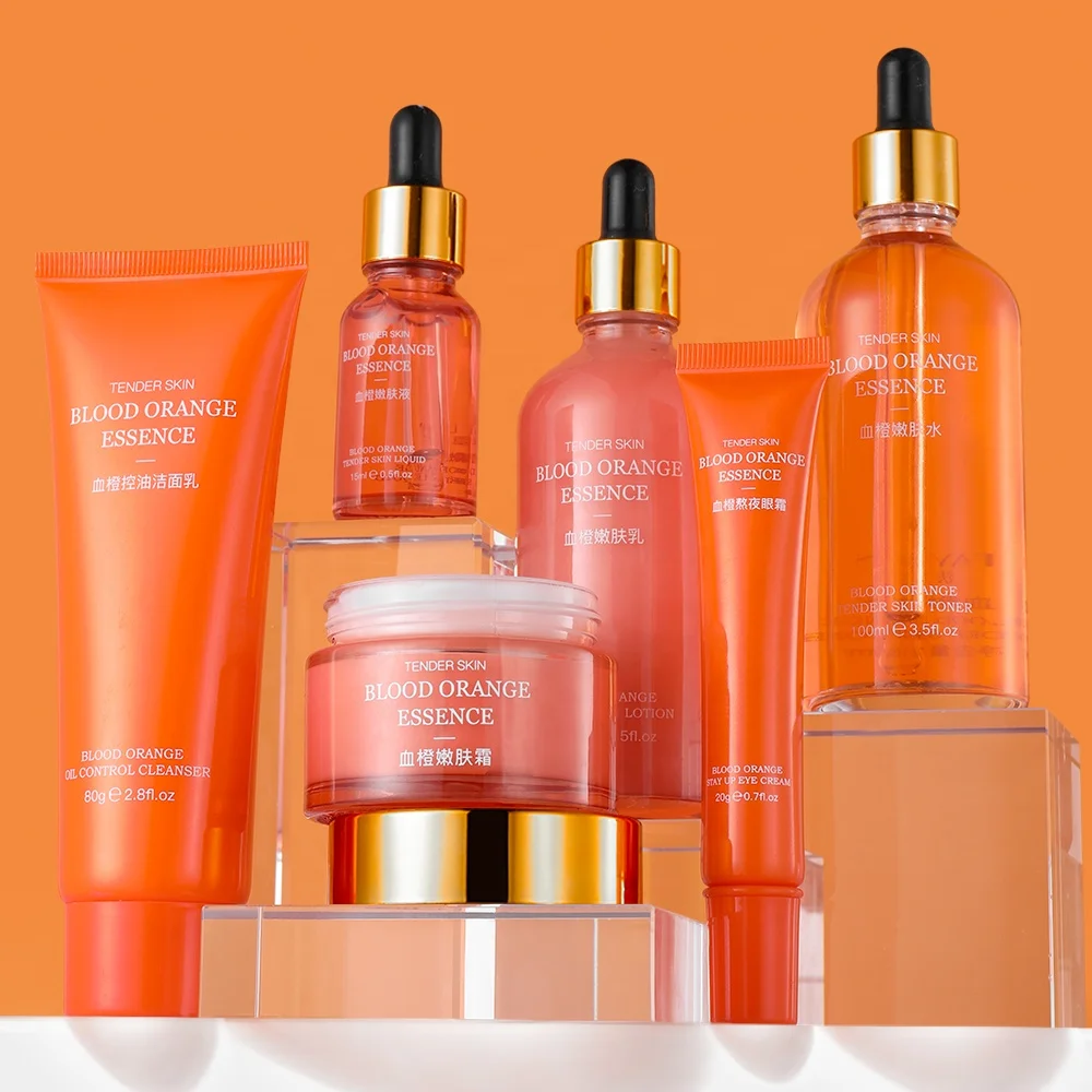 

OEM Skin Care Blood Orange 6 pcs Gift Set Organic Face Care Natural Skin Care Set