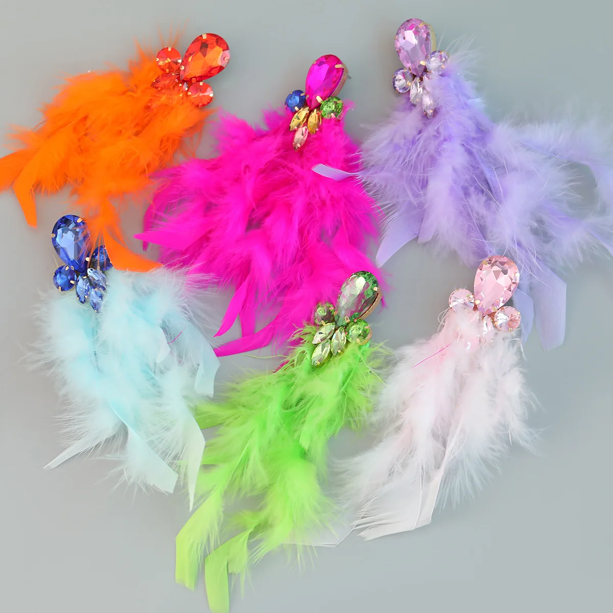 

JL17418 Bohemian Style Fashion Feather Earrings Women Crystal Earrings Jewelry