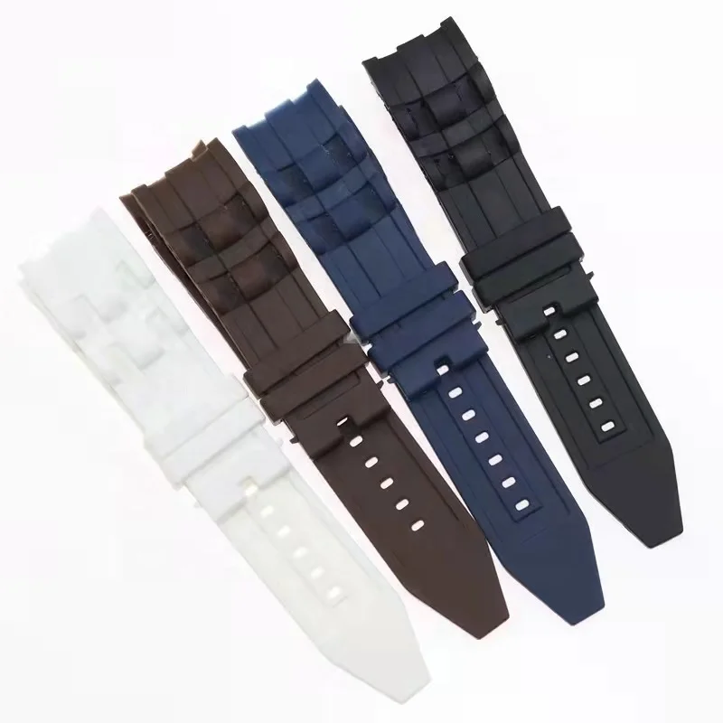 

26mm Black Blue White Coffe Waterproof Rubber Silicone Men's Watch Band Bracelet Strap Suitable for INV Watch