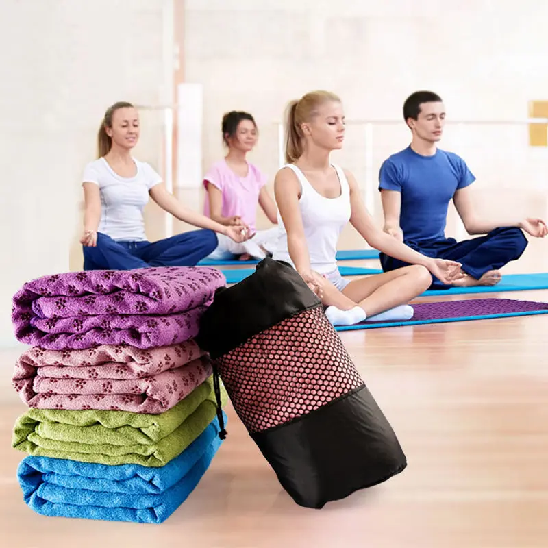 

Microfiber Mat Towel Non Slip Sweat Absorbent Washable Super Soft With Carry Bag For Hot Yoga Pilates Workout 183*61cm, Blue,green,purple,pink,orange