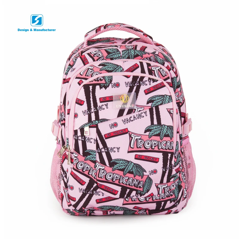 

Top quality Durable large capacity girl strong High class school bag, Pink