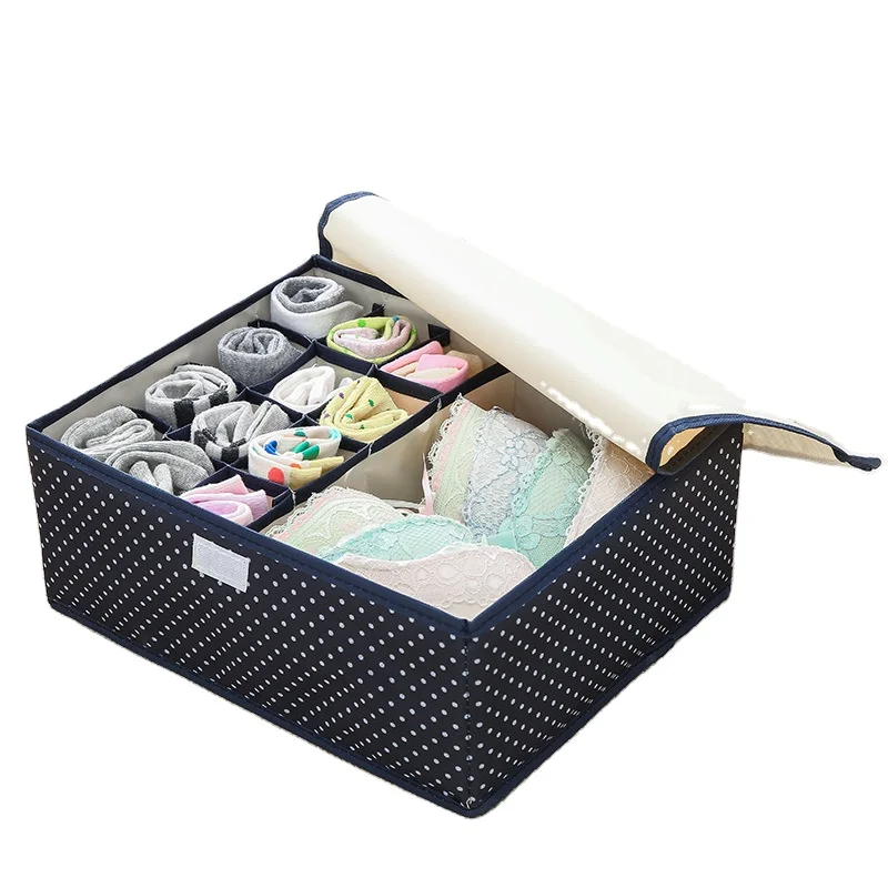 

Washable Underwear Storage Box Fabric Household Storage Box Oxford Cloth Socks Panties Bra Storage Box with Lid