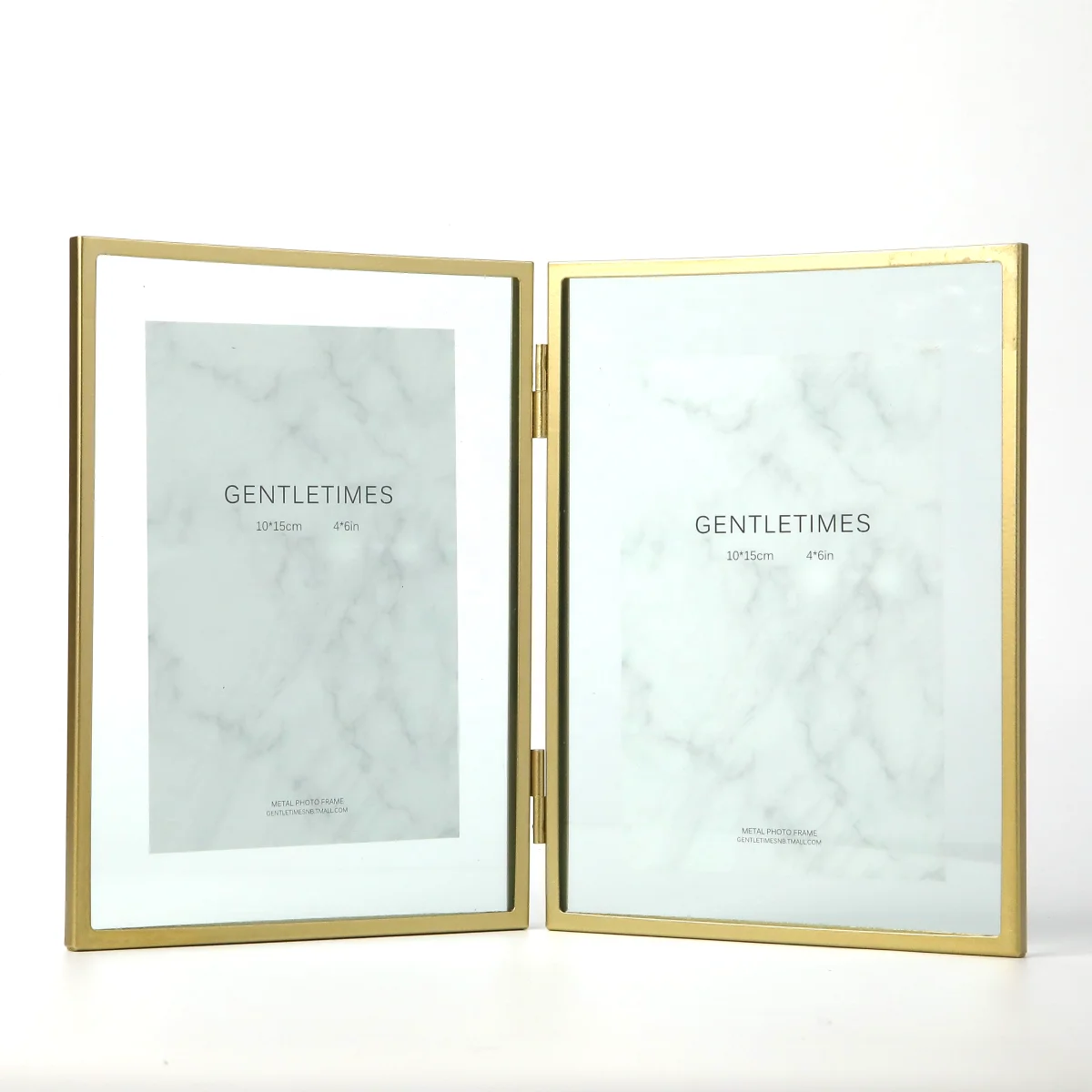 

Nordic Creative Double Side Tabletop Decorations Gold Metal Picture Photo Frame With Glass Or Plexiglass