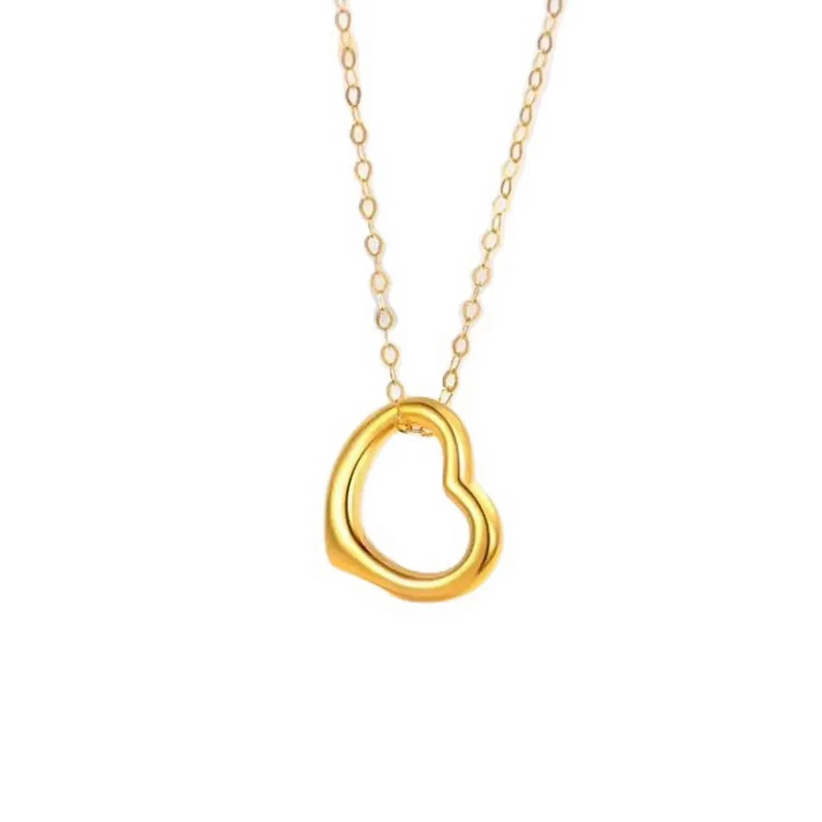 

Genuine gold HEART pendant designs real solid gold for women real pure 24k gold heart light hollow pendant