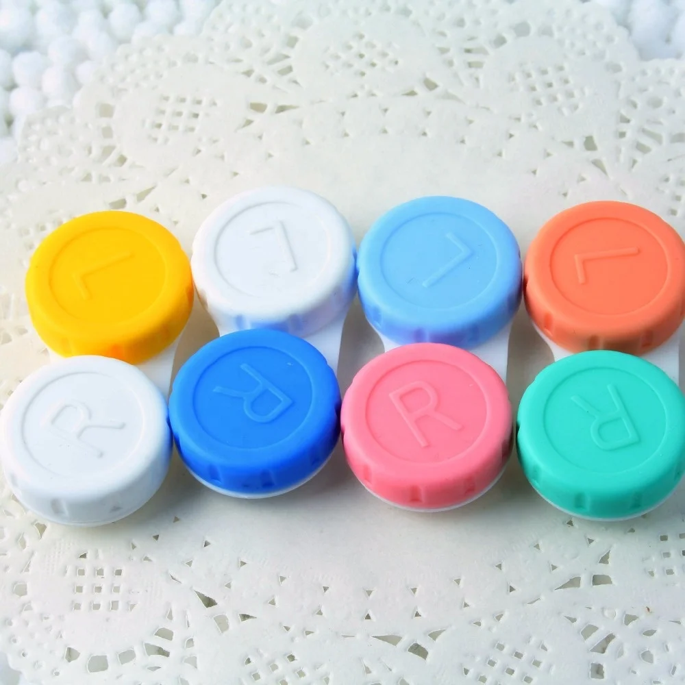 

lot Glasses Cosmetic Contact Lenses Box Contact Lens Case for Eyes travel Kit Holder Container Wholesale, Randomly