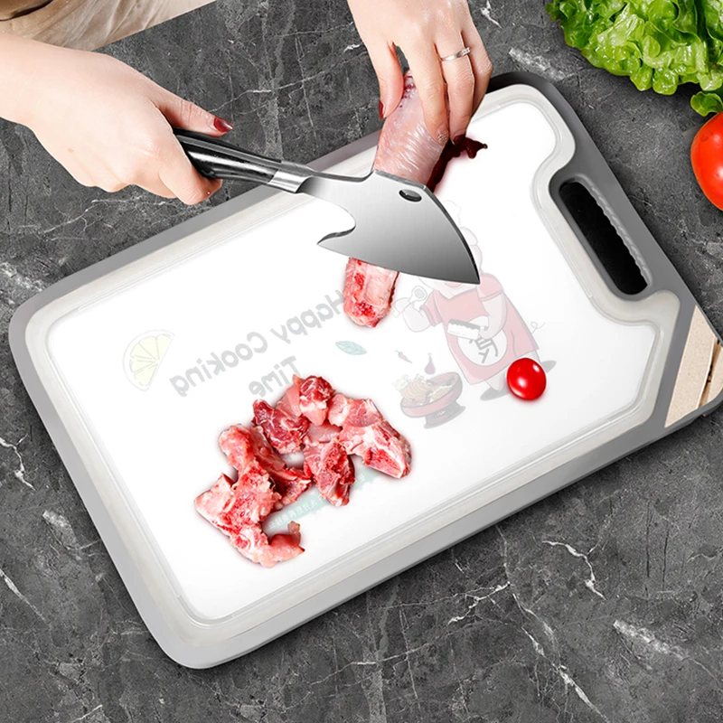 

2020 new 2 in 1 bbq cutting board 2 side bpa free bread cheese camping polyethylene cutting board plastic custom chopping board