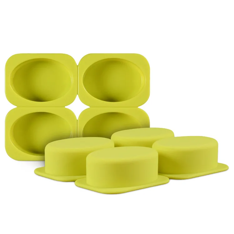 

new design 4 holes oval soap Mold Silicone Mold Shiny Silicon Moulds for DIY handmade CAKE tools