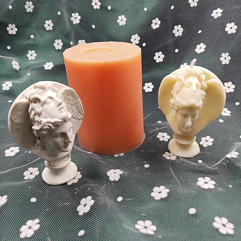 

B-1046 Double sided goddess candle mold cake decoration silicone mold DIY Greek mythological figure crown goddess, Randomly