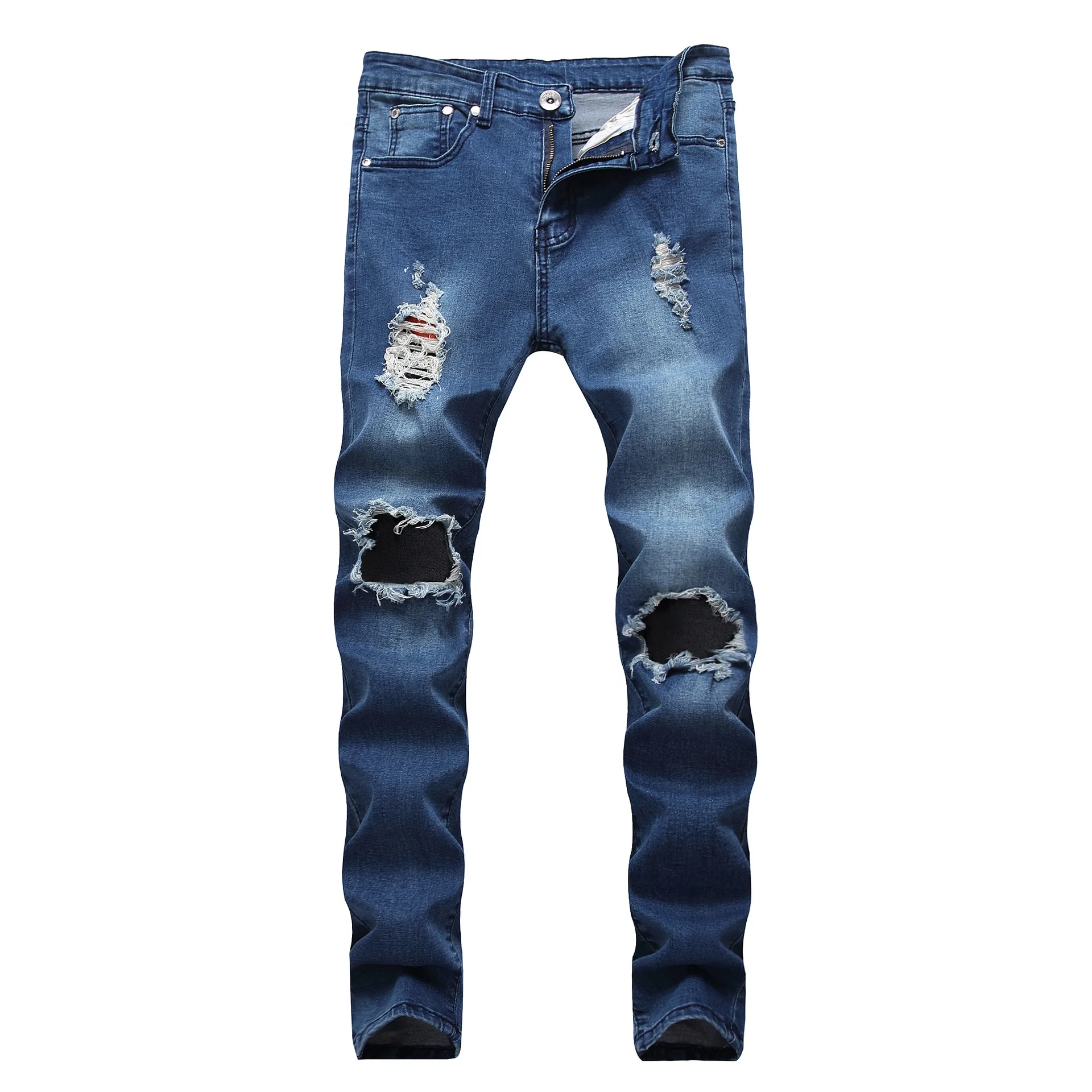 

New jeans spring new low rise skinny ripped jeans men custom